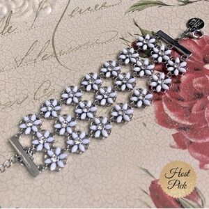 WHBM White Floral Multi Row Bracelet